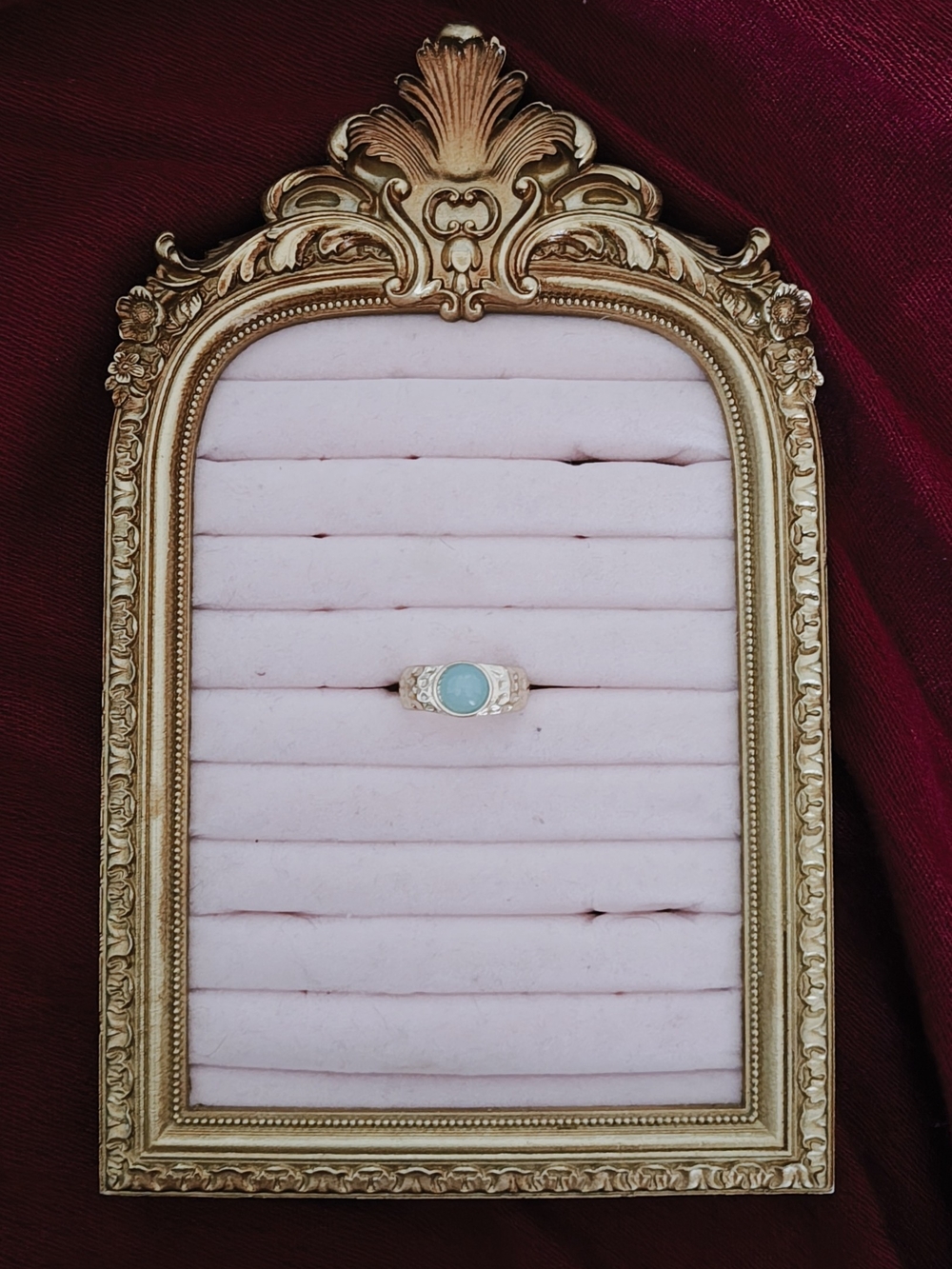 Gold Aqua Chalcedony Ring